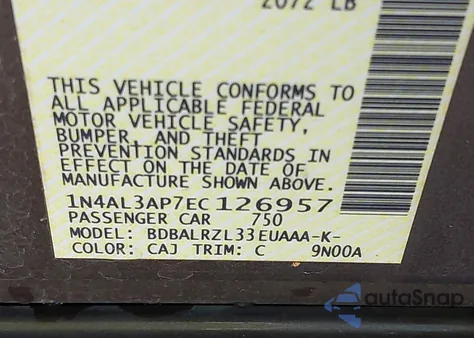 2014 Nissan Altima 2.5 S z USA, uszkodzony, nr VIN 1N4AL3AP7EC126957